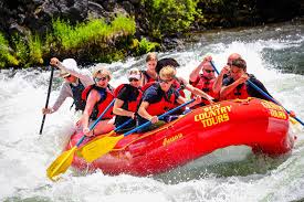 Water rafting with people